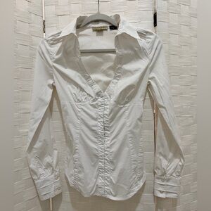 Guess Jeans Hook Closure Long Sleeve Shirt with Lace-up Back Detail